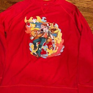 Pokemon Red Long Sleeve Tee with Graphic Design